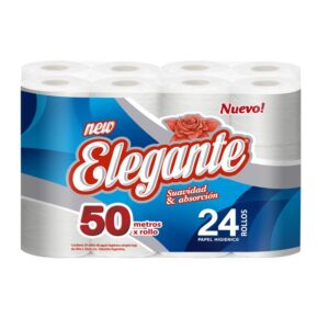 Papel higiénico Elegante, bolsón de 24 rollos de 50 metros