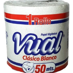 Papel higiénico VUAL Clásico Blanco rollo de 50 metros