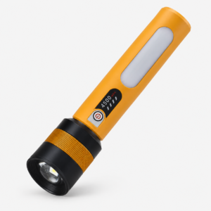 Linterna recargable Lidimi LD-L1630A con luz lateral sobre fondo gris claro