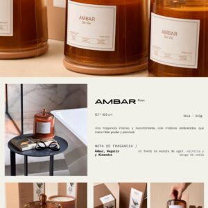 Velón Ámbar De Vie 533 g · Aromas Rhié